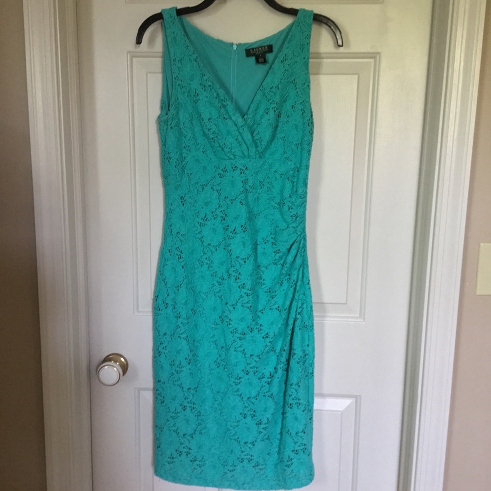 Ralph Lauren Dress with Side Ruching Size 8